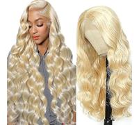 AiPliantfis Body Wave Human Hair Wig 13X4 Lace Pelucas Cabello Peluca Mujer Glueless Wig Wear and Go Pre Plucked 150% Density Unprocessed Remy Hair for Women 613 Blonde 30 Inch