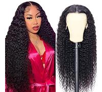 AiPliantfis Curly Wave Human Hair Wig 13X4 Lace Pelucas Cabello Peluca Mujer Glueless Wig Wear and Go Pre Plucked 150% Density Unprocessed Remy Hair for Women Natural Black 12 Inch