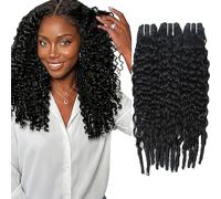 AiPliantfis Extensiones de cabello humano rizado de Burmese, extensiones de pelo humano, color negro natural, 100 g/PC, 3000 g, doble trama para mujeres, 3 paquetes de 50 cm, 20, 22 y 24 pulgadas