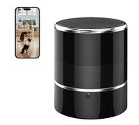 Aipmoz Cámara de seguridad para interiores en altavoz Bluetooth, ángulo de visión de 240°, cámara WiFi Full HD de 1080p, aplicación inalámbrica para teléfono, activada por movimiento para tiendas de
