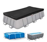 Aipwerer Cubre Piscina Rectangular 420D 305x205 para 300x200cm con Ojales | Negro, 420D Oxford, con Ojales Reforzados, Impermeable, Anti-UV y Resistente al Desgarro, para INTEX y BESTWAY