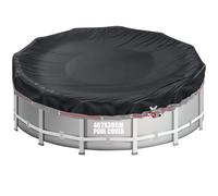 Aipwerer Cubre Piscinas Redondas Ø462x30cm para 428-460cm con Ojales | Negro, 420D Oxford, con Ojales Reforzados, Impermeable, Anti-UV y Resistente al Desgarro, para INTEX y BESTWAY