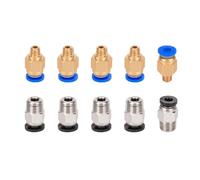 Aiqeer 10 Piezas 3D Impresora Neumático Conector Set (5 Piezas PC4-M6 Neumático Rápido Ajuste y 5 Piezas PC4-M10 Neumático Recto Ajuste)