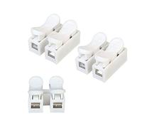 Aiqeer 100 Piezas CH2 Conectores Cable Resorte, Bloque Terminal Clamp Cable Eléctrico, Conector Cable Resorte Rápido, para Conectar Tiras de Luz LED (Blanco)