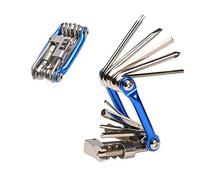 Aiqeer 11 en 1 Multifunción Bicicleta Reparación Herramientas, Kit Multiherramienta Bicicleta, Mini Herramientas de Reparación y Mantenimiento de Bicicletas Plegables Portátiles (Azul)