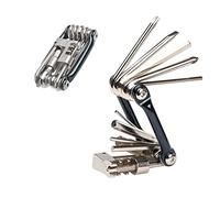 Aiqeer 11 en 1 Multifunción Bicicleta Reparación Herramientas, Kit Multiherramienta Bicicleta, Mini Herramientas de Reparación y Mantenimiento de Bicicletas Plegables Portátiles (Negro)