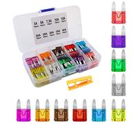 Aiqeer 130 Piezas Mini Fusibles Coche, Set de Fusibles de Cuchilla Mini, Fusibles de Repuesto Coche, con Extractor Fusible (3A / 5A / 7.5A / 10A / 15A / 20A / 25A / 30A / 35A / 40A)