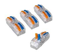 Aiqeer 16 Piezas SPL-2 Palanca Tuerca Cable Conectores Set, 2 in 2 out Transparente Conector Conductor Compacto, Bilateral Rápido Resorte Conector Bloque Terminal (Palanca Multicolor)