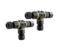 Aiqeer 2 Piezas 3 Vías Exterior Impermeable Cable Conector, Conector Cable Exterior Impermeable IP68, Adecuado para Cables de 5~9 mm de Diámetro (Tipo de Tornillo)