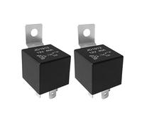 Aiqeer 2 Piezas 4 Pines Coche Relé, 12V 40A SPST Relé Automotriz con Soporte de Montaje de Metal (Negro)