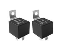 Aiqeer 2 Piezas 5 Pines Coche Relé, 12V 40A SPDT Relé Automotriz con Soporte de Montaje de Metal (Negro)