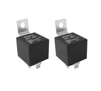 Aiqeer 2 Piezas 5 Pines Coche Relé, 24V 40A SPDT Relé Automotriz con Soporte de Montaje de Metal (Negro)