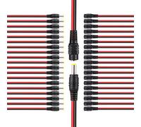 Aiqeer 20 Pares 2.1 X 5.5 mm DC Power Pigtail Cable Conector, DC Power Macho & Hembra Pigtail Cable, para CCTV Seguridad Cámaras
