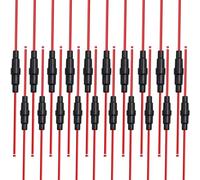 Aiqeer 20 Piezas 32V 20A En-Línea Vidrio Tubo Portafusibles Set, Coche Portafusibles de Vidrio AGC con 16 AWG Cable (10 Piezas 5 X 20 mm + 10 Piezas 6 X 30 mm)