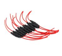 Aiqeer 20 Piezas 5 X 20 mm 32V 20A En-Línea Vidrio Tubo Portafusibles, Coche Portafusibles de Vidrio AGC con 16 AWG Cable (Negro)