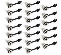 Aiqeer 20 Piezas Conectores DC Jack Hembra, Adaptador de Conector de Socket Hembra de 2.1 X 5.5 mm, con Tapa a Prueba de Polvo, para Montaje en Panel