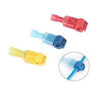 Aiqeer 200 Piezas (100 Pares) T-Tap Empalme Rápido Kit, T-Tap Cable Terminal Conector, Conector Cable Eléctrico Empalme Rápido (Rojo 40 Pares, Azul 40 Pares, Amarillo 20 Pares)