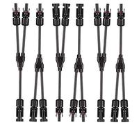 Aiqeer 3 Pares Solar Panel Cable Conectores, Conector Solar Fotovoltaico, Conector de Y Rama MFF/FMM (Negro)