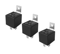 Aiqeer 3 Piezas 4 Pines Coche Relé, 12V 40A SPST Relé Automotriz con Soporte de Montaje de Metal (Negro)