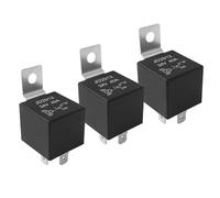 Aiqeer 3 Piezas 4 Pines Coche Relé, 24V 40A SPST Relé Automotriz con Soporte de Montaje de Metal (Negro)