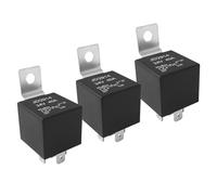 Aiqeer 3 Piezas 5 Pines Coche Relé, 24V 40A SPDT Relé Automotriz con Soporte de Montaje de Metal (Negro)