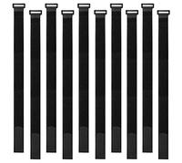 Aiqeer 30 Piezas 40 X 2 cm Cable Ties, Reutilizables Cables Ataduras, Gancho Bucle Correas, Cable Organizador (Negro)