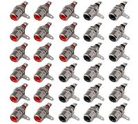 Aiqeer 30 Piezas Conectores RCA Jack Hembra, Conector de Audio/Video RCA, Conector Socket Hembra RCA, Terminal de Montaje en Panel RCA, Conector de Terminal de Audio Hembra Jack Socket