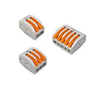 Aiqeer 30 Piezas Palanca Tuerca Cable Conectores Kit, Conector de Cable Conductor Compacto, Rápido Resorte Conector Bloque Terminal (PCT-212, PCT-213, PCT-215)