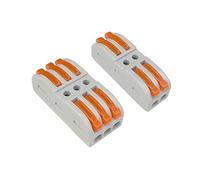 Aiqeer 30 Piezas SPL-2 / SPL-3 Palanca Tuerca Cable Conectores Kit, Conector Conductor Compacto, Bilateral Rápido Resorte Conector Bloque Terminal