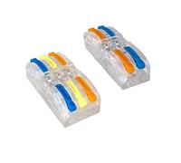 Aiqeer 30 Piezas SPL-2 / SPL-3 Palanca Tuerca Cable Conectores Kit, Conector Conductor Compacto, Transparente Bilateral Rápido Resorte Conector Bloque Terminal (Palanca Multicolor)