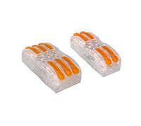 Aiqeer 30 Piezas SPL-2 / SPL-3 Palanca Tuerca Cable Conectores Kit, Conector Conductor Compacto, Transparente Bilateral Rápido Resorte Conector Bloque Terminal