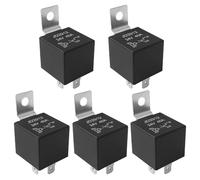 Aiqeer 5 Piezas 4 Pines Coche Relé, 24V 40A SPST Relé Automotriz con Soporte de Montaje de Metal (Negro)