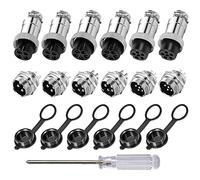 Aiqeer 6 Piezas GX16 Aviación Enchufe Conector Set, 16 mm Rosca Panel Metal Aviación Conector, 5A Macho Hembra Aviación Conector, con Goma Tapa (4/5 / 6 Pines)