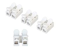 Aiqeer 68 Piezas CH2 Conectores Cable Resorte, Bloque Terminal Clamp Cable Eléctrico, Conector Cable Resorte Rápido, para Conectar Tiras de Luz LED (Blanco)