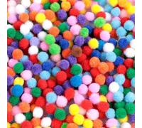 AiQInu 1000 Pompones Manualidades, 10mm Pompones de Colores para Actividades Escolares con Niños, para Bricolaje de Artesanía y Material de Afición