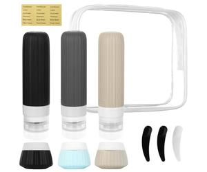 AiQInu 11 Piezas Juego De Botellas De Viaje, Botellas De Viaje Silicona, Botes Rellenables Viaje A Prueba De Fugas Para Gel, ChampúS, Lociones Y ArtíCulos De Tocador, Sin BPA