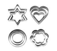 AiQInu 12 Piezas Moldes Galletas, Moldes para Galletas Acero Inoxidable para Pastel, Cookie, Fondant