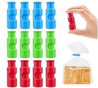 AiQInu 12 Piezas Pinzas Bolsas Alimentos 6 cm, Pinzas Cierre Bolsas, Pinza Comida Clips Reutilizable para Embalaje de Cocina, Caramelos, Café etcétera - Colorido