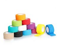 AiQInu 12 Rollos de Venda Elástica Autoadhesiva Colorida para Mascotas 2.5cm x 4.5m, Ipoalergénica, Impermeable y Transpirable, Esparadrapo Deportivo, para Deportes Mano Brazo Pie Articulación Dedo