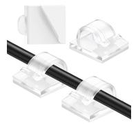 AiQInu 120 Piezas clip cable Autoadhesivo, Interior Organizador de Cables Transparente, Adhesivo Clip Sujeta Cables Ganchos Cable Management Exterior para Hogar, Oficina, Jardín