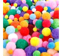 AiQInu 1200 Pompones de Colores Kit de Manualidades, Tamaños Mixtos 10/15/20/25/30mm, para Actividades Escolares, Manualidades DIY y Material de Pasatiempo