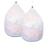 AiQInu 2 Pezzi Retina per Lavatrice, 40 x 30cm Sacchetti Lavatrice Biancheria in Rete, Sacco Biancheria Sporca con Coulisse, Sacchetto Scarpe Lavatrice