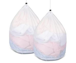 AiQInu 2 Pezzi Retina per Lavatrice, 40 x 30cm Sacchetti Lavatrice Biancheria in Rete, Sacco Biancheria Sporca con Coulisse, Sacchetto Scarpe Lavatrice