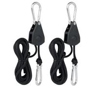 AiQInu 2 Piezas Trinquete de Cuerda, Colgador Ajustable Suspensión de Trinquete, para Lámpara Planta Interior Luz de Crecimiento, Capacidad de 68kg (150lbs) por Par