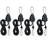 AiQInu 2 Piezas Trinquete de Cuerda, Colgador Ajustable Suspensión de Trinquete, para Lámpara Planta Interior Luz de Crecimiento, Capacidad de 68kg (150lbs) por Par (Paquete de 2)