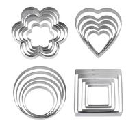 AiQInu 20 Piezas Moldes para Galletas de Acero Inoxidable para Pastel, Cookie, Fondant