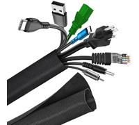 AiQInu 25mm-3m Organizador Cubre Cables Negro, Manguito de Cable Auto-Cierre Recoge Cables Cubre Cables Organizador Cables Funda Cables para Computadora PC Automotriz