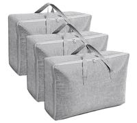 AiQInu 3 Piezas Bolsa Almacenaje Ropa Grande 105L+84L+70L, Plegables Bajo Cama Bolsas para Guardar Ropa con Manillar, Impermeable Bolsa de Almacenamiento de Temporada