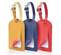 AiQInu 3 Piezas Identificador de Maletas, Etiquetas para Maletas Cuero de PU, Identificador Viaje con Etiqueta de Nombre, Etiqueta Maleta Viaje para Negocios, Vuelos