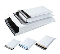 AiQInu 30 piezas Plástico para envíos, Sobres para Envios correo de colores, Bolsas para Envíos para el Envío de Ropa, Cajas, Impermeables Y Resistentes - Blanco